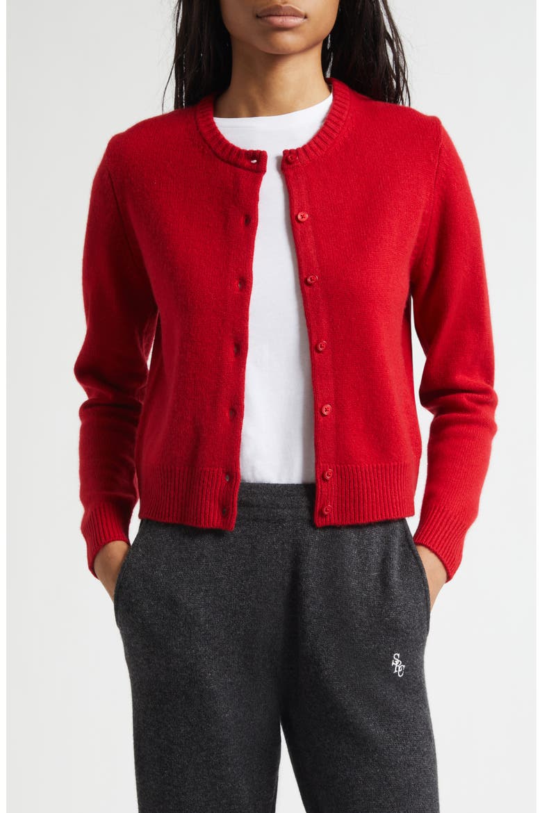 Cashmere & Wool Cardigan, Main, color, RUBY
