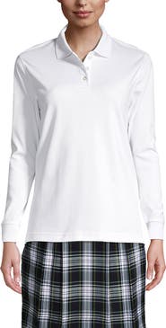 Lands' End School Uniform  Long Sleeve Interlock Polo Shirt