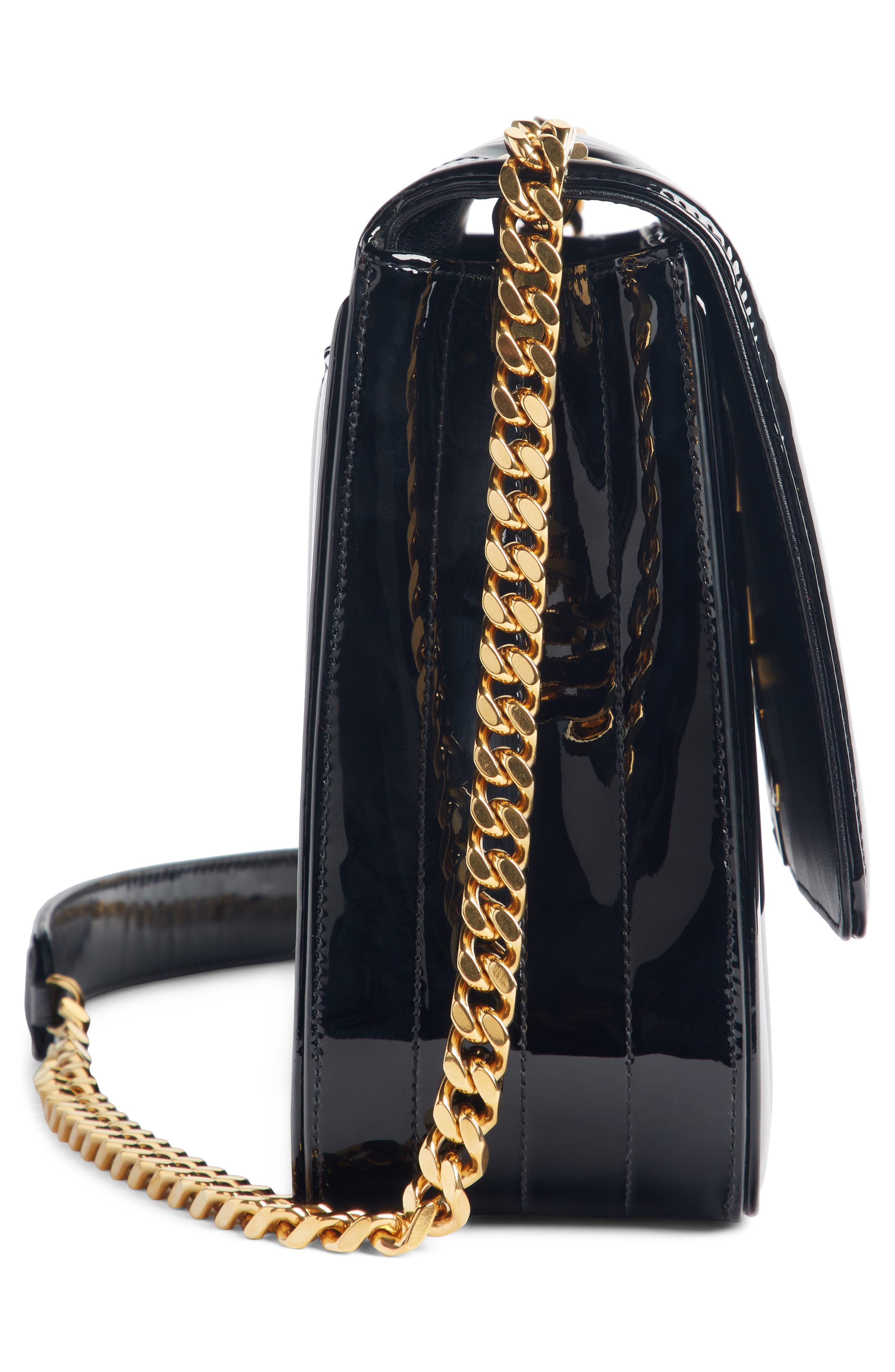 Saint Laurent Large Vicky Patent Leather Crossbody Bag, Alternate, color, 