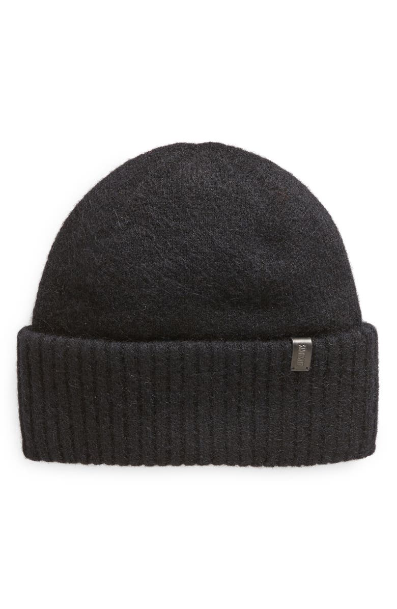 AllSaints Brushed Wool Blend Beanie, Main, color,