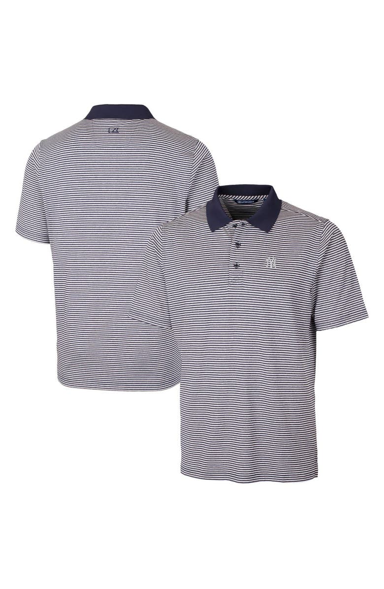 Cutter & Buck Men's Cutter & Buck  Navy New York Yankees Forge Tonal Stripe Stretch Polo, Main, color, 