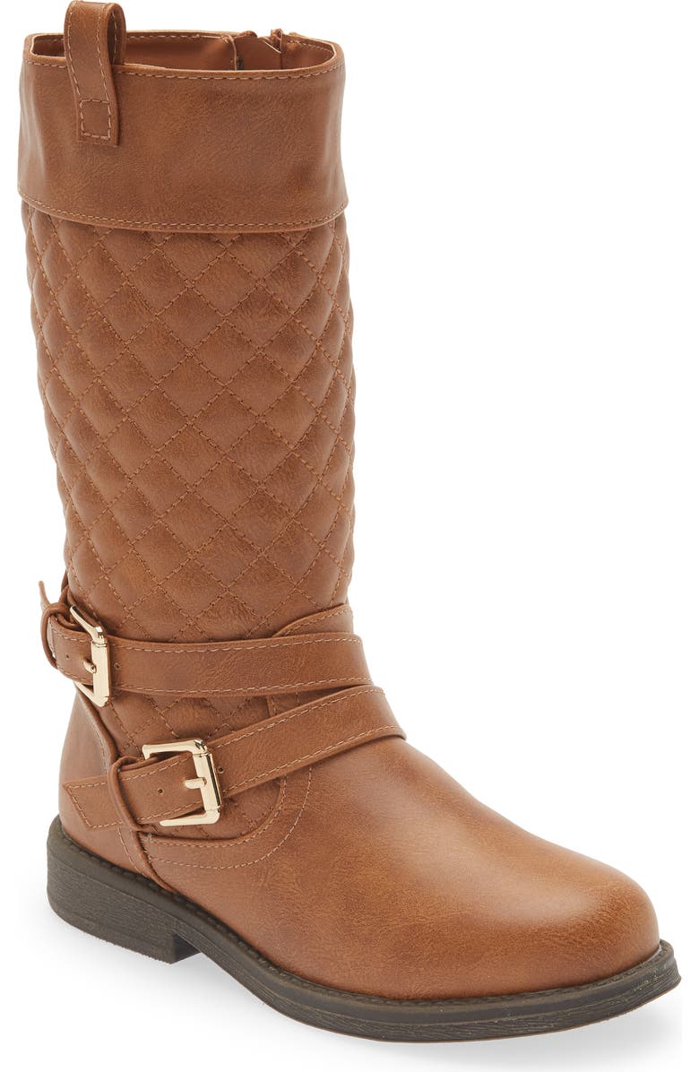 DREAM PAIRS Moto Knee High Boot, Main, color, Tan