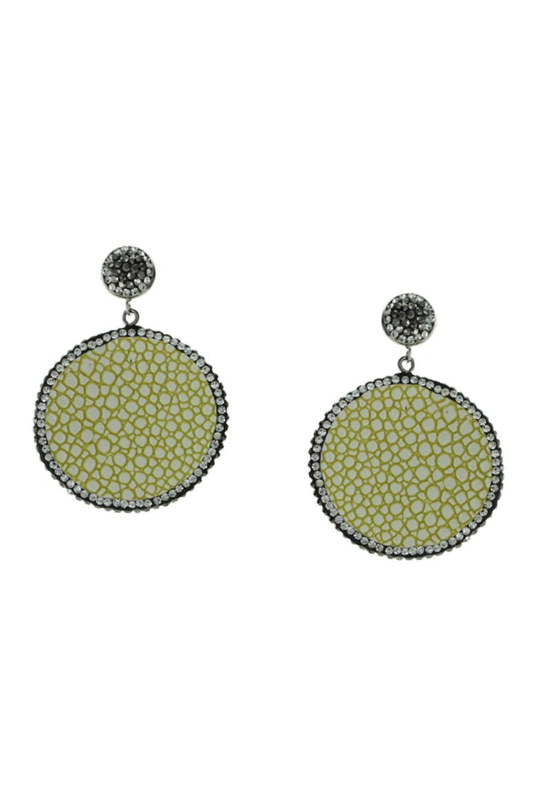 Olwen Crystal Drop Earrings, Main, color, WORN SILVER/YELLOW
