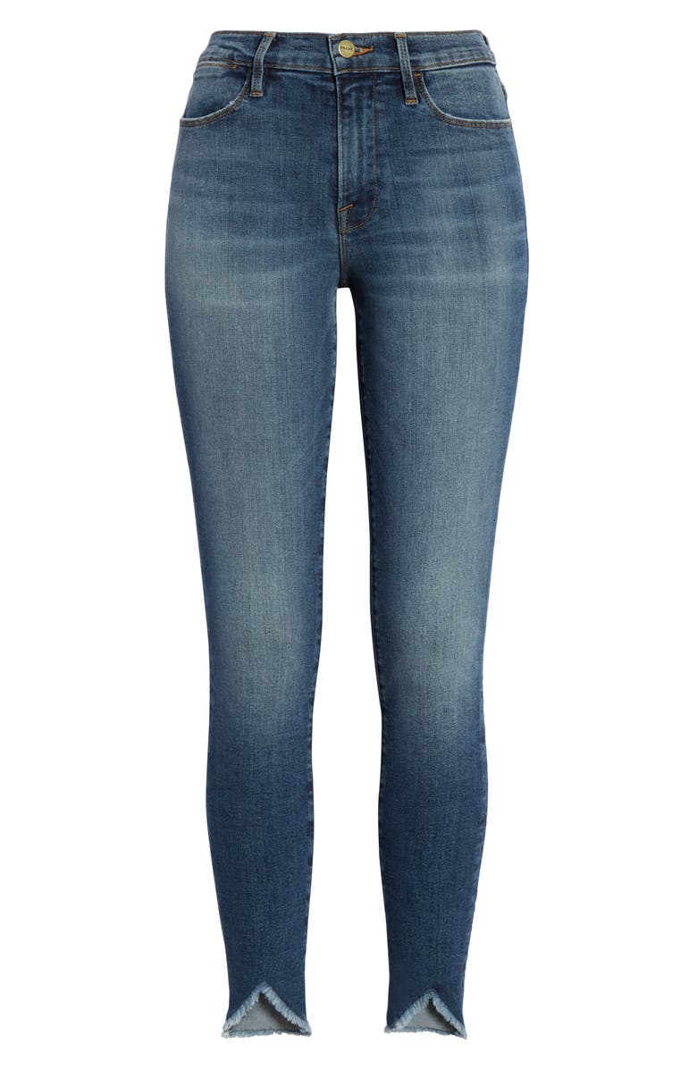 FRAME Le High Triangle Hem Ankle Skinny Jeans, Alternate, color,