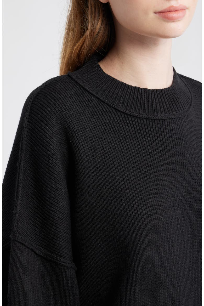 Oversize Rib Sweater, Alternate, color, BLACK