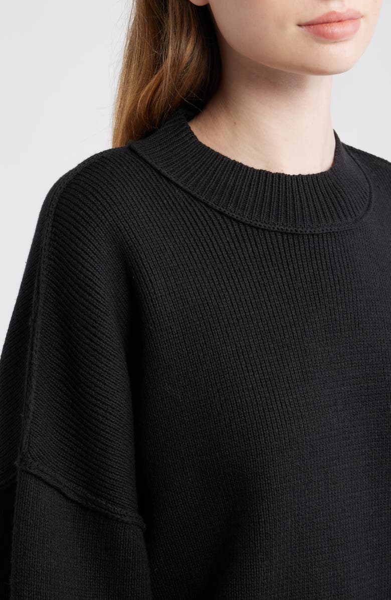 All in Favor Oversize Rib Sweater, Alternate, color, Black