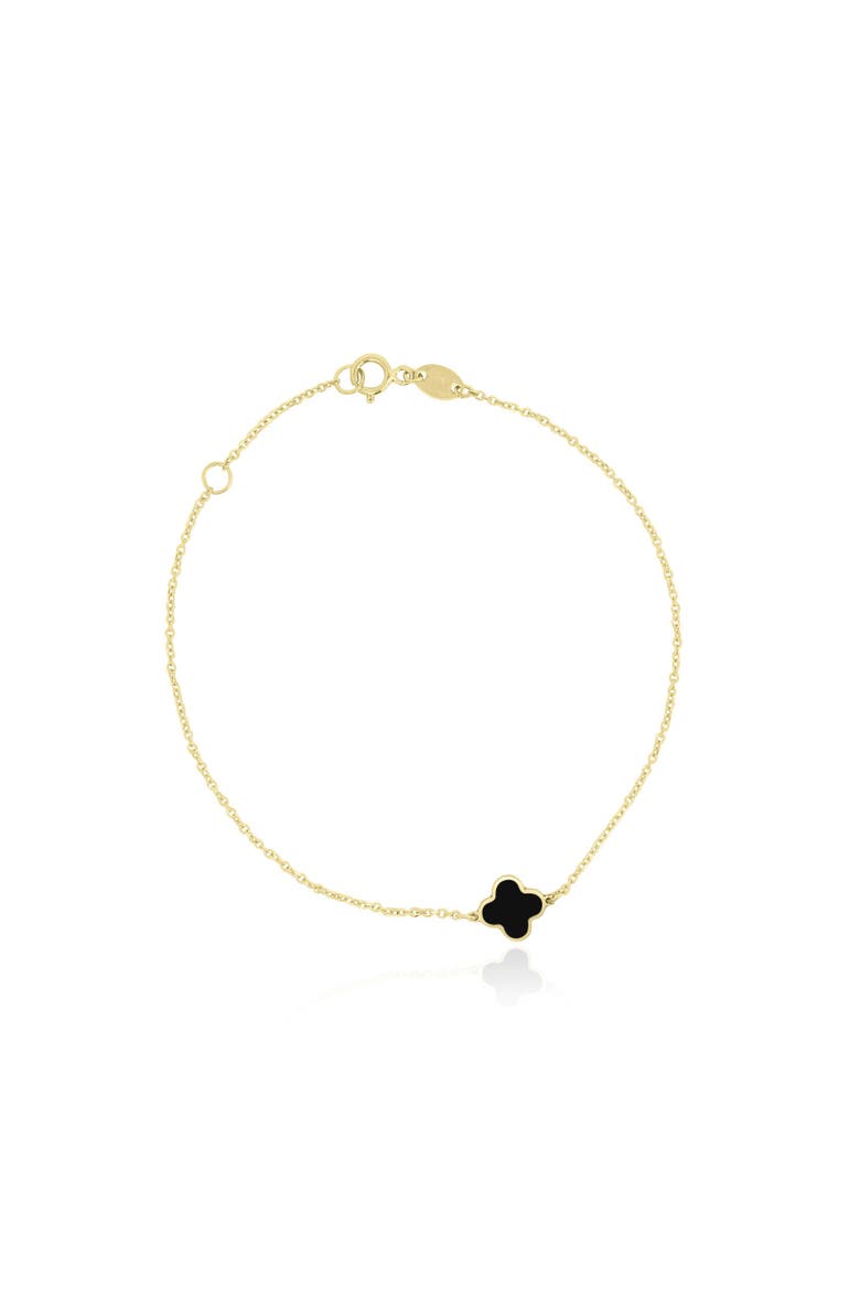 Mini Onyx Single Clover Bracelet, Main, color, Onyx