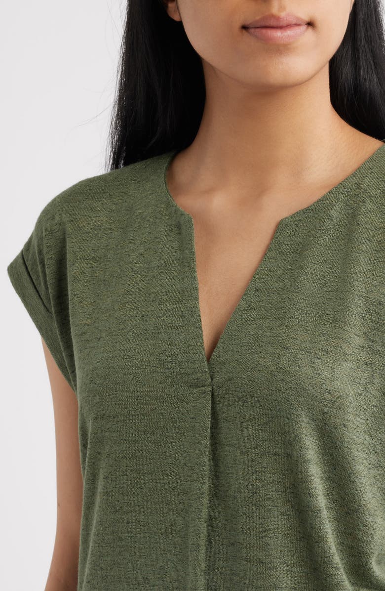 Bobeau Caty Pleat Front Knit Top, Alternate, color, Olive Moss