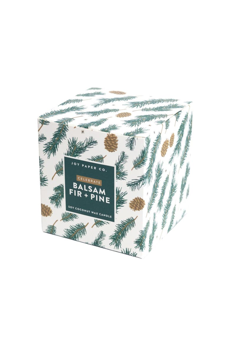 Celebrate Balsam Fir Pine Christmas Tree Coconut Soy Candle, Alternate, color, Balsam Fir + Pine