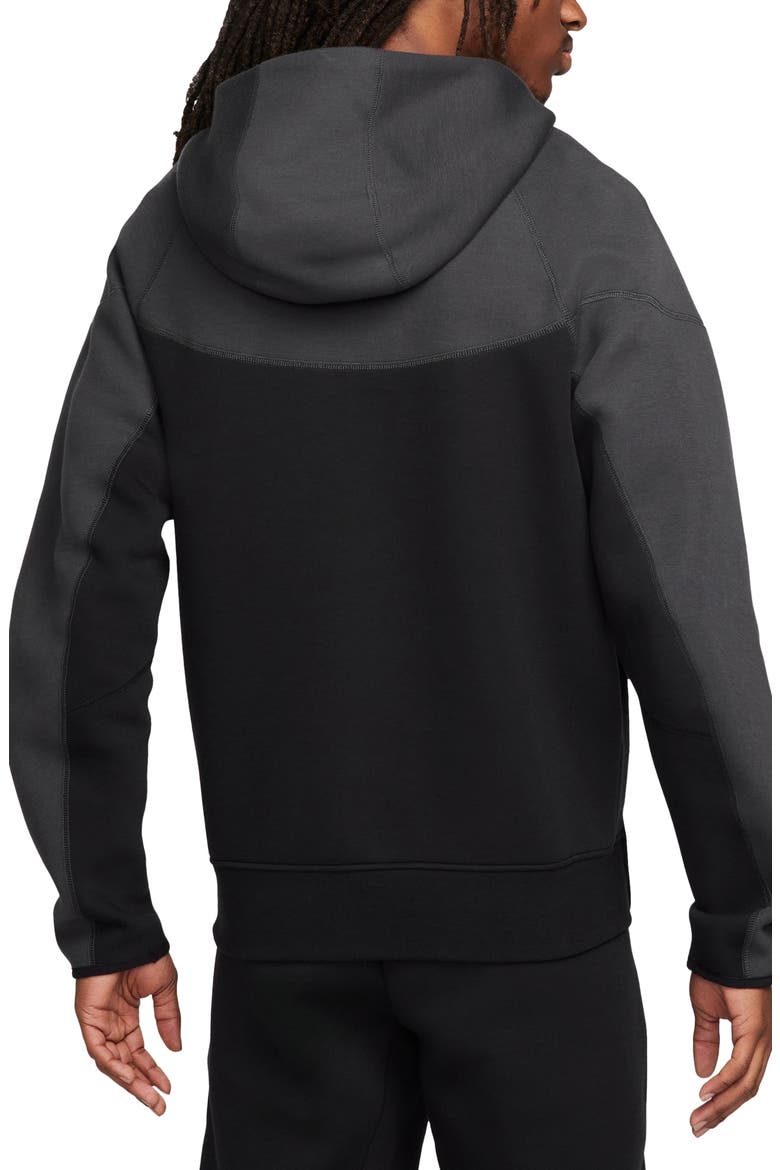 Tech Fleece Windrunner Zip Hoodie, Alternate, color, BLACK/ DARK SMOKE GREY