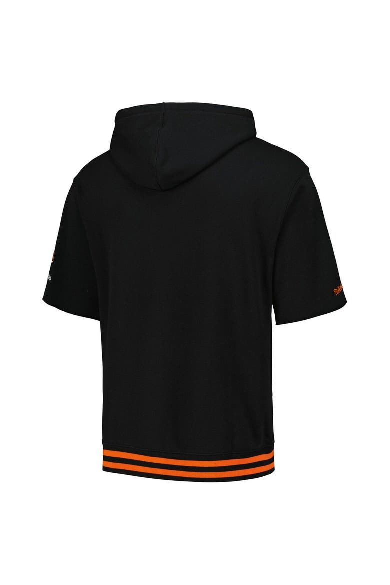 Men's Mitchell & Ness Black Cincinnati Bengals Pre-Game Short Sleeve Pullover Hoodie, Alternate, color, Black