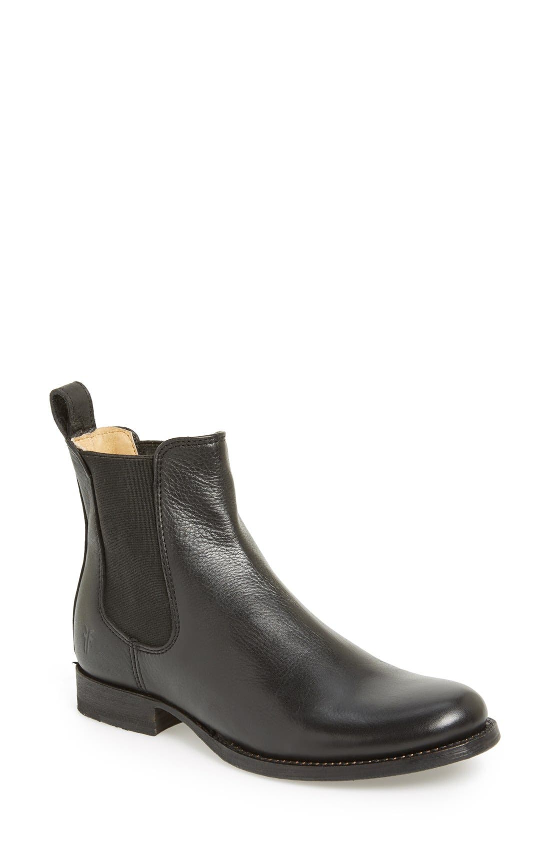 'Erin' Leather Chelsea Boot, Main, color, BLACK