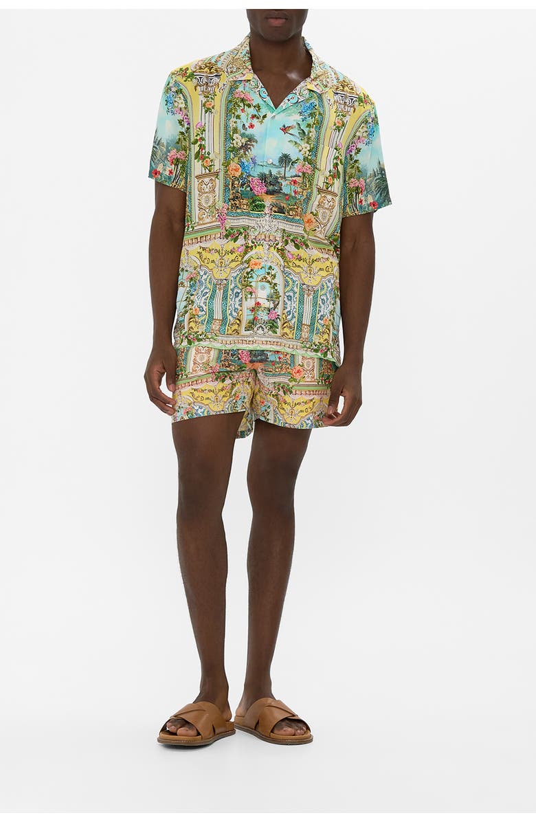 Camilla Short Sleeve Camp Collared Shirt Tales Of Topkapi Palace, Alternate, color, Tales Of Topkapi Palace