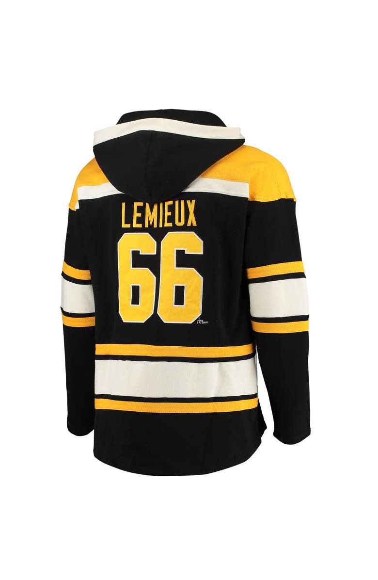 '47 Men's '47 Mario Lemieux Black Pittsburgh Penguins Retired Player Name & Number Lacer Pullover Hoodie, Alternate, color, Black