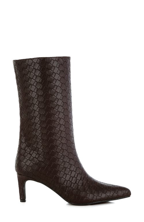 London Rag Mentha Woven Faux Leather Boot In Chocolate