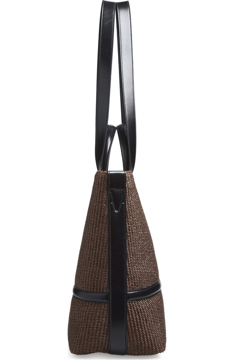 Dries Van Noten Bombe Woven Raffia Tote Bag, Alternate, color, Dark Brown