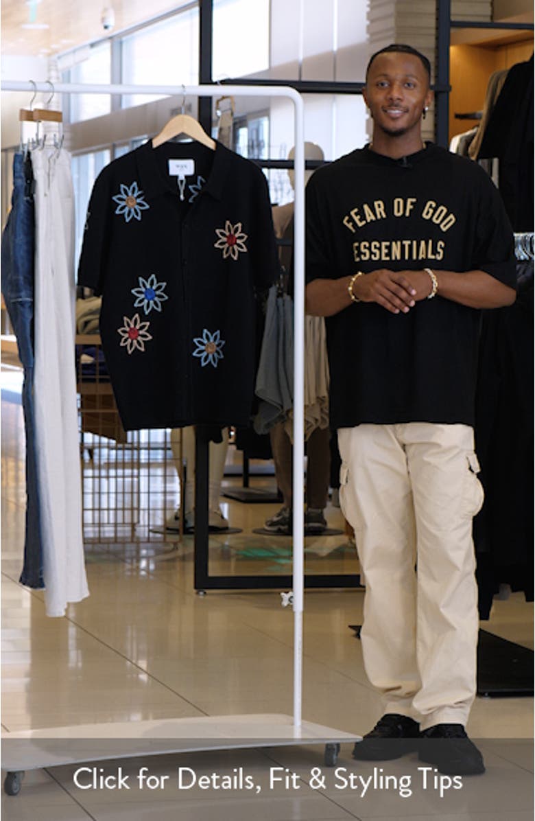 Tellaro Floral Embroidered Short Sleeve Button-Up Shirt, sales video thumbnail