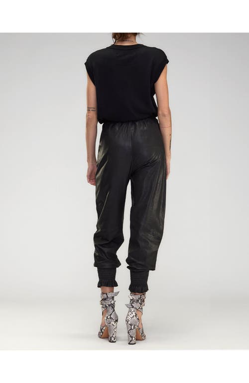 Cynthia Rowley The London Leather Jogger In Black