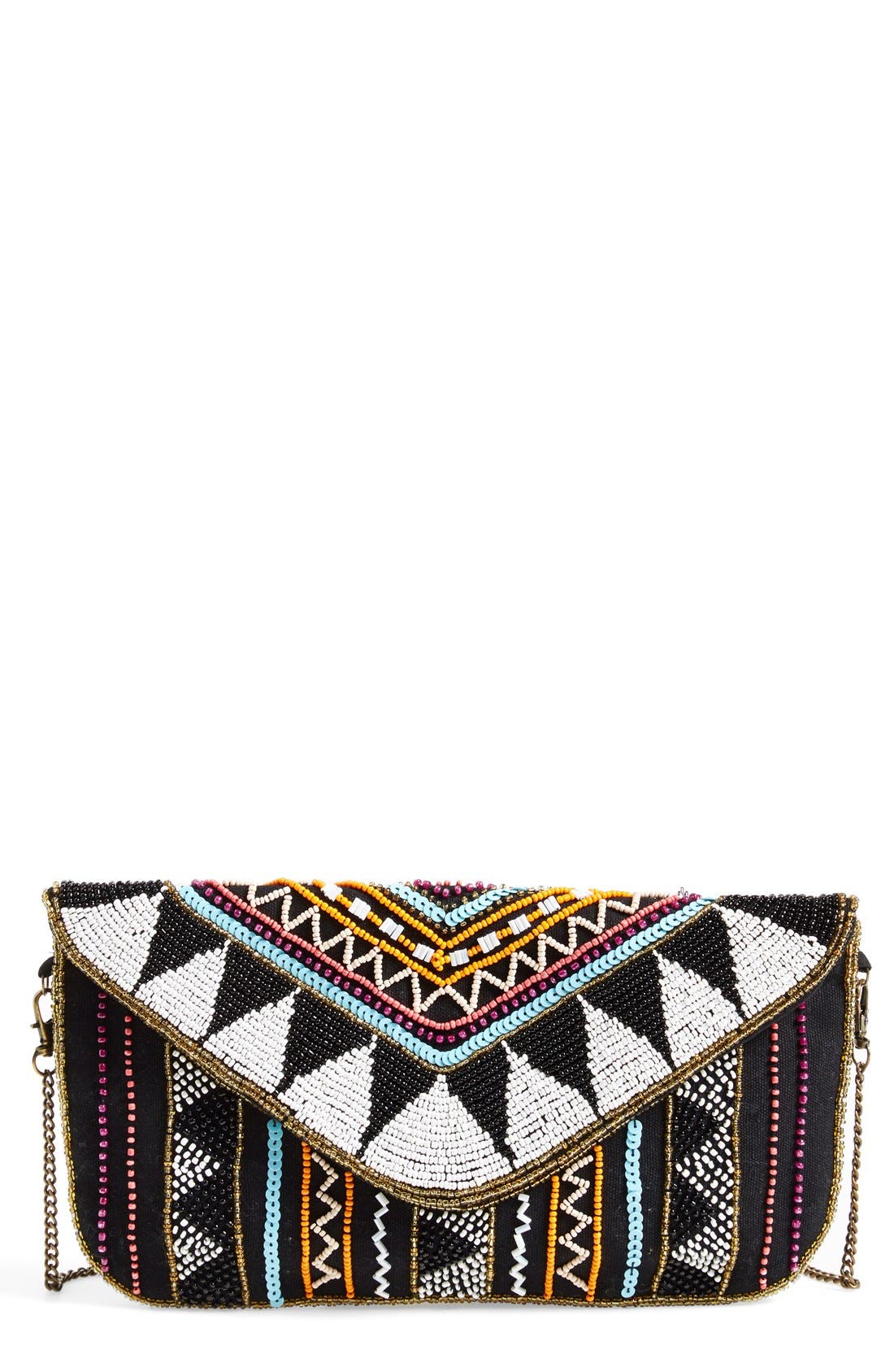 Beaded Crossbody Bag, Main, color, BLACK MULTI
