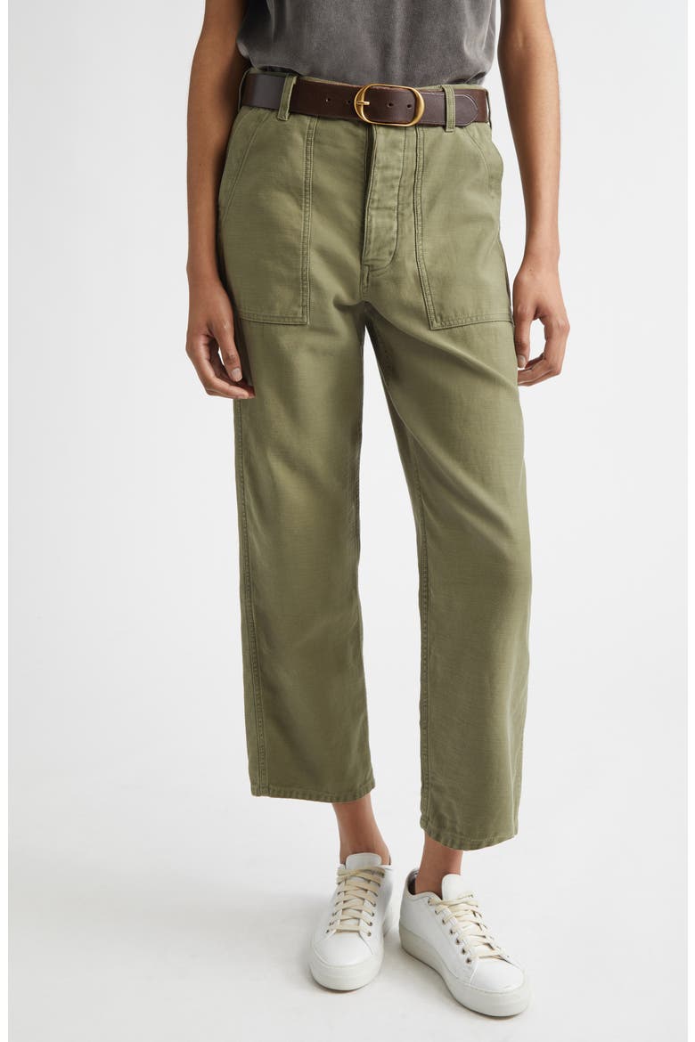 Earl Ankle Straight Leg Pants, Main, color, OLIVE FATIGUE