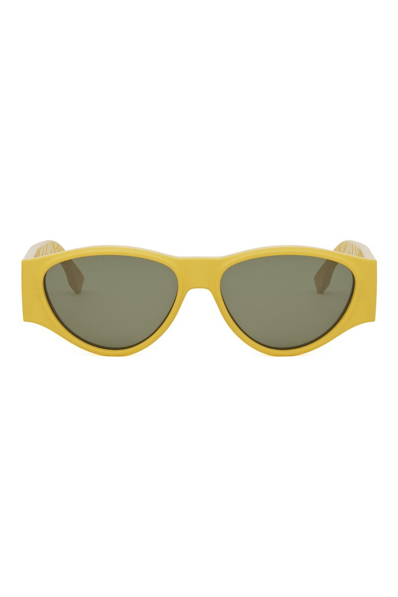 FF 55mm Oval Sunglasses, Main, color, SHINY YELLOW / GREEN