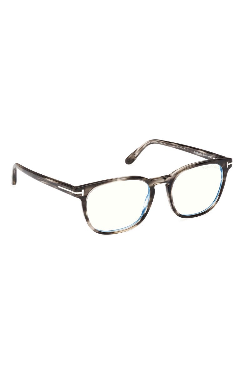 TOM FORD 53mm Square Blue Light Blocking Glasses, Alternate, color, Grey/Other