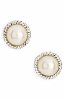 Karine Sultan Faux Pearl Button Stud Earrings