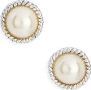Karine Sultan Faux Pearl Button Stud Earrings