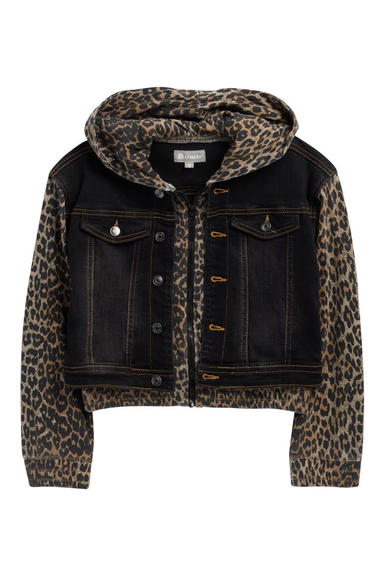 Kids' Leopard Print French Terry Combo Jacket, Main, color, LEOPARD