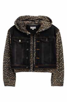 Kids' Leopard Print French Terry Combo Jacket