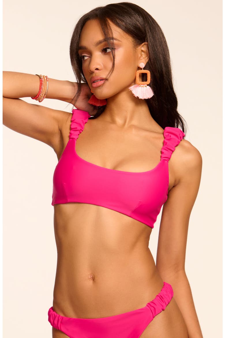 Rachel Ruffle Strap Bikini Top, Alternate, color, PERFECT PINK