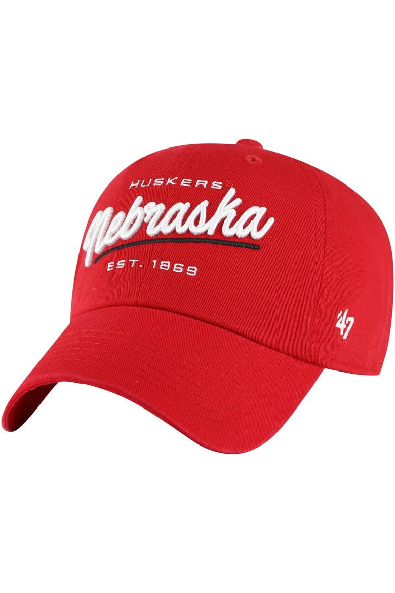 Women's '47 Scarlet Nebraska Huskers Sidney Clean Up Adjustable Hat, Main, color, Scarlet