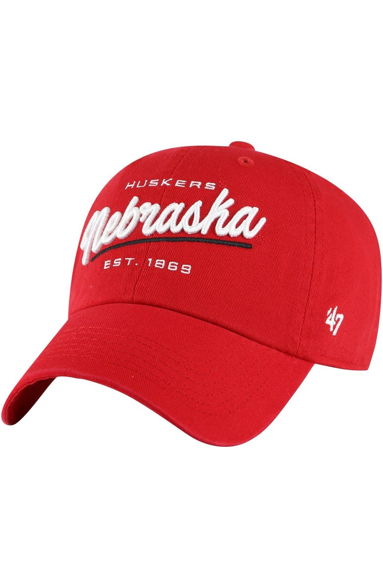 '47 Women's '47 Scarlet Nebraska Huskers Sidney Clean Up Adjustable Hat, Main, color, Scarlet