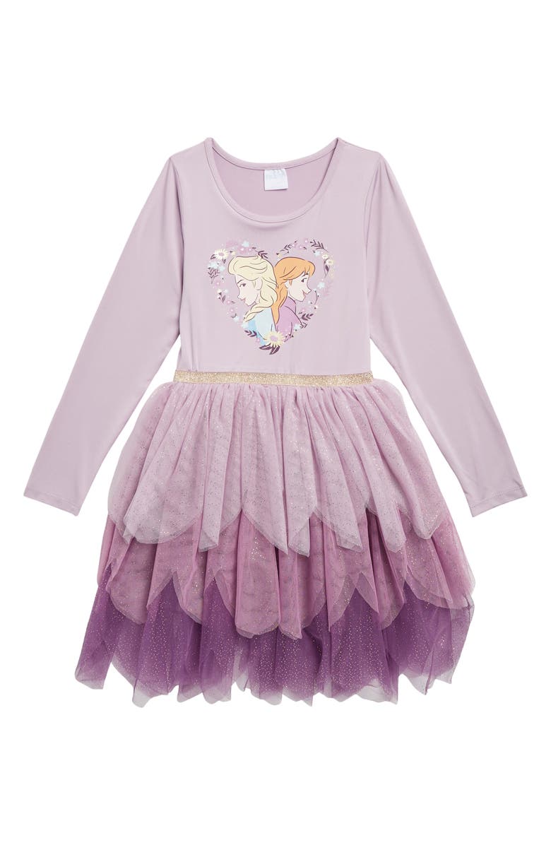 Happy Threads Kids' Frozen Long Sleeve Tutu Dress, Main, color, 