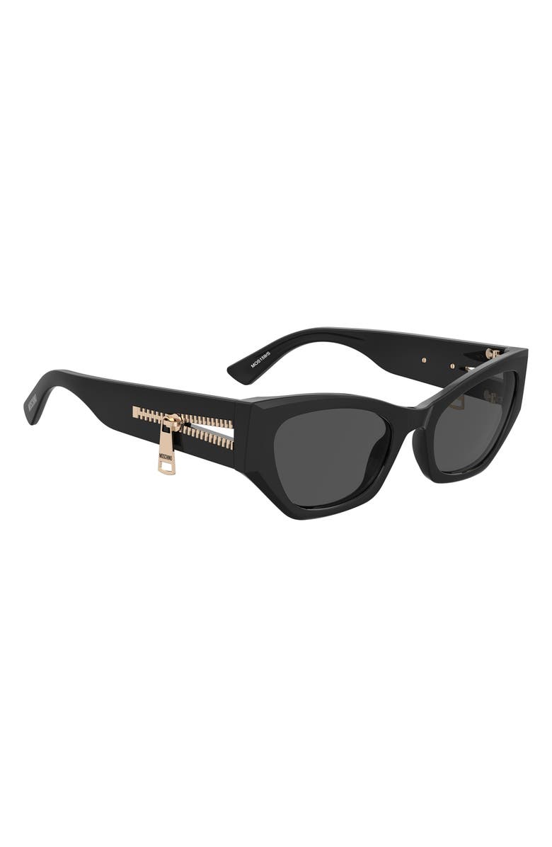 Moschino 55mm Cat Eye Sunglasses, Alternate, color, Black