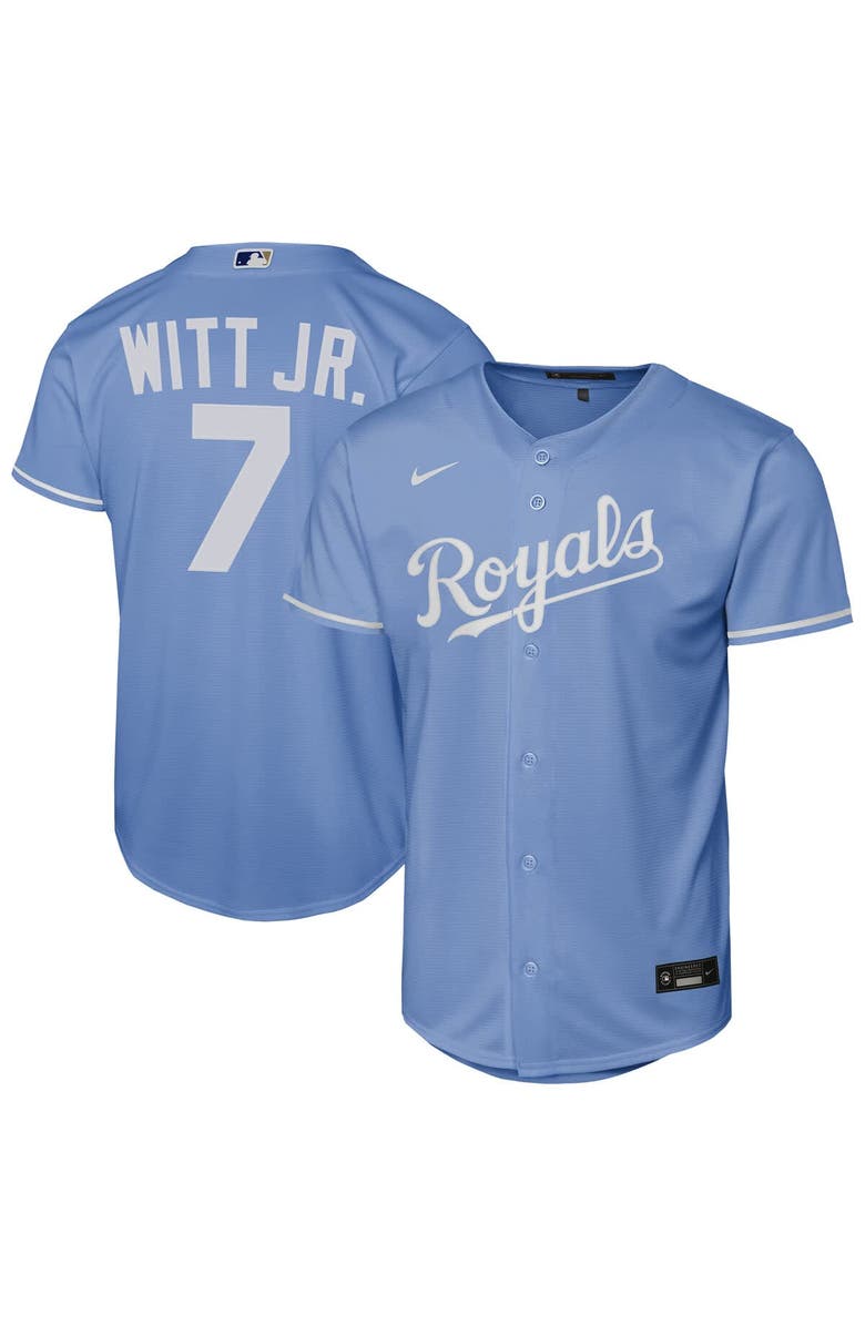 Nike Youth Nike Bobby Witt Jr. Light Blue Kansas City Royals Alternate Replica Jersey, Main, color,