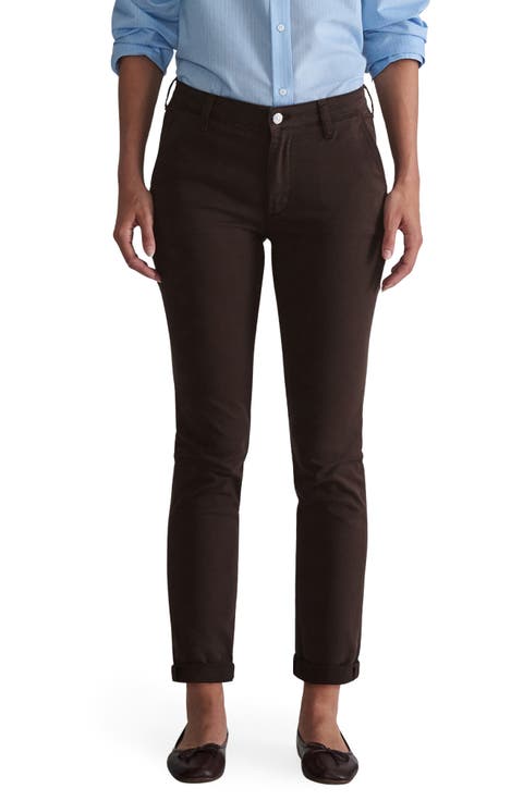 Kathleen Mid Rise Slim Stretch Twill Chino Pants