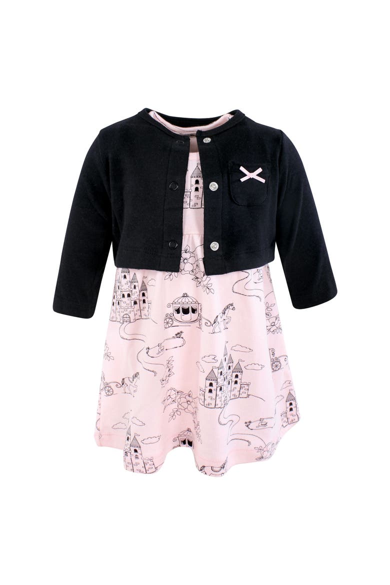 Baby Cotton Dress & Layering Cardigan, Main, color, Fairytale Princess