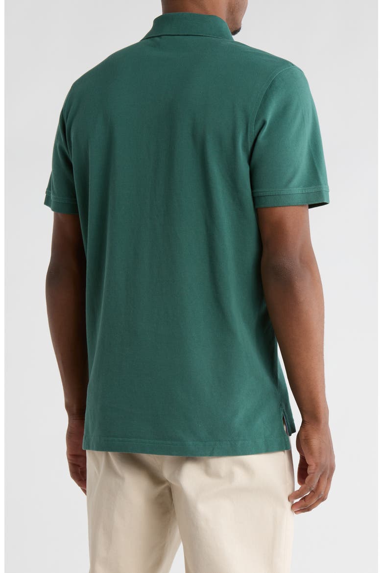 Slim Fit Piqué Polo, Alternate, color, MALLARD GREEN