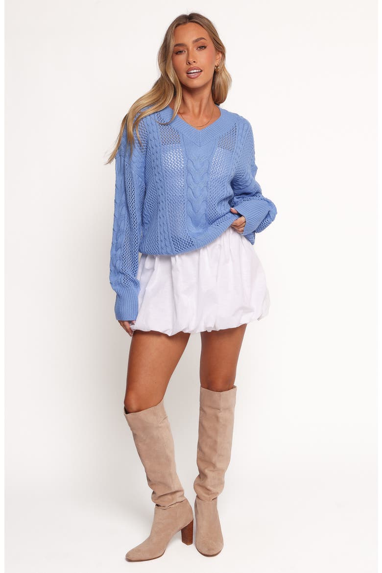 Janie Mixed Open Stitch Sweater, Alternate, color, BLUE