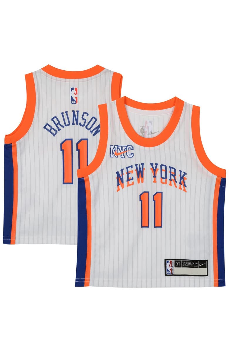 Nike Toddler Nike Jalen Brunson White New York Knicks 2024/25 Swingman Player Jersey - City Edition, Main, color,