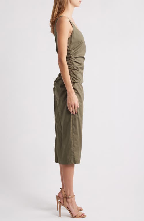 CHARLES HENRY CHARLES HENRY RUCHED TANK MIDI DRESS