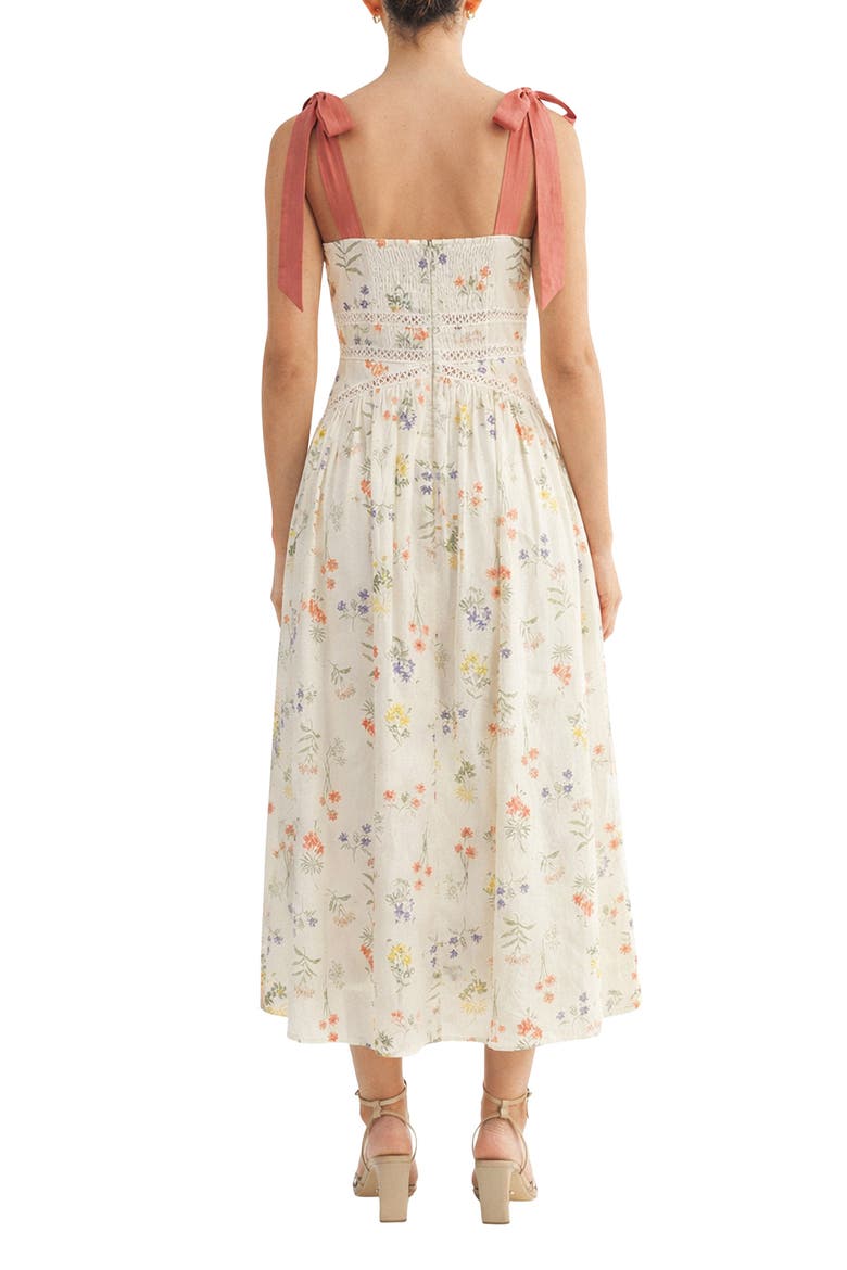 Selah Tie Strap Midi Dress, Alternate, color, MULTI FLORAL