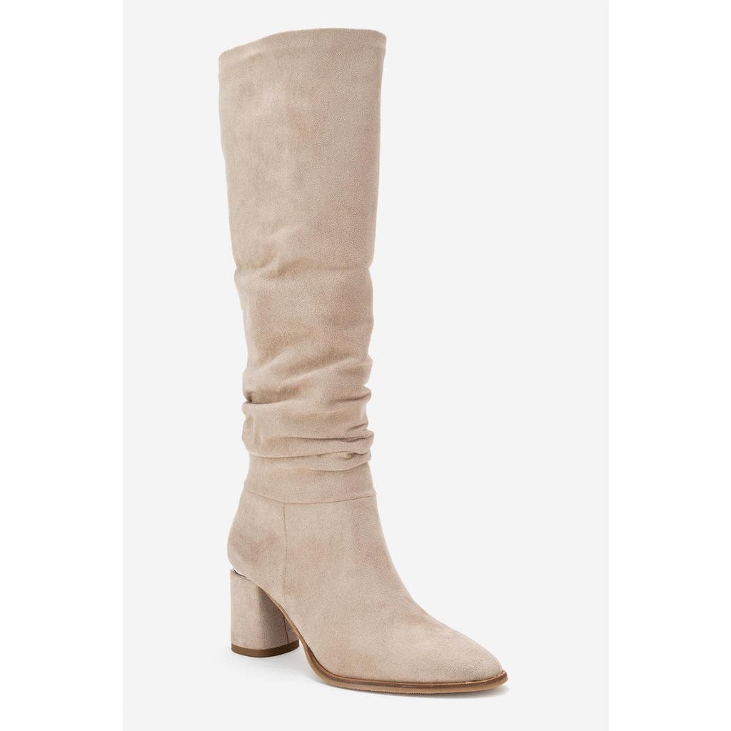 Prologue Shoes Vianella Block Heel Knee High Boot In Animal Print