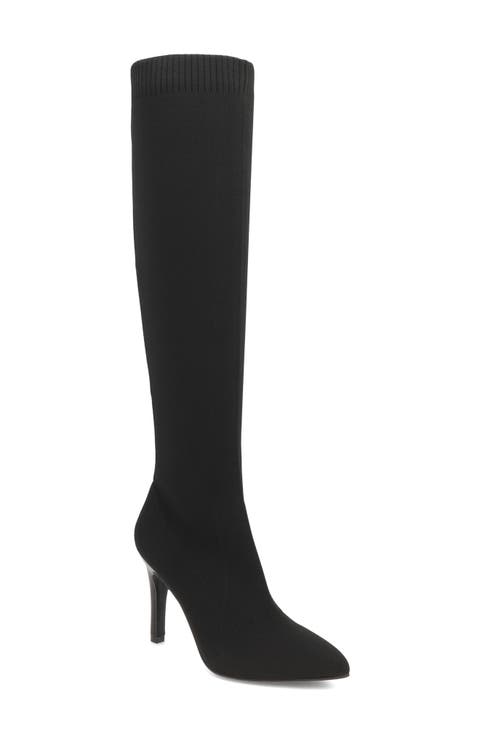 Arisa Pointed Toe Knee High Stiletto Boot