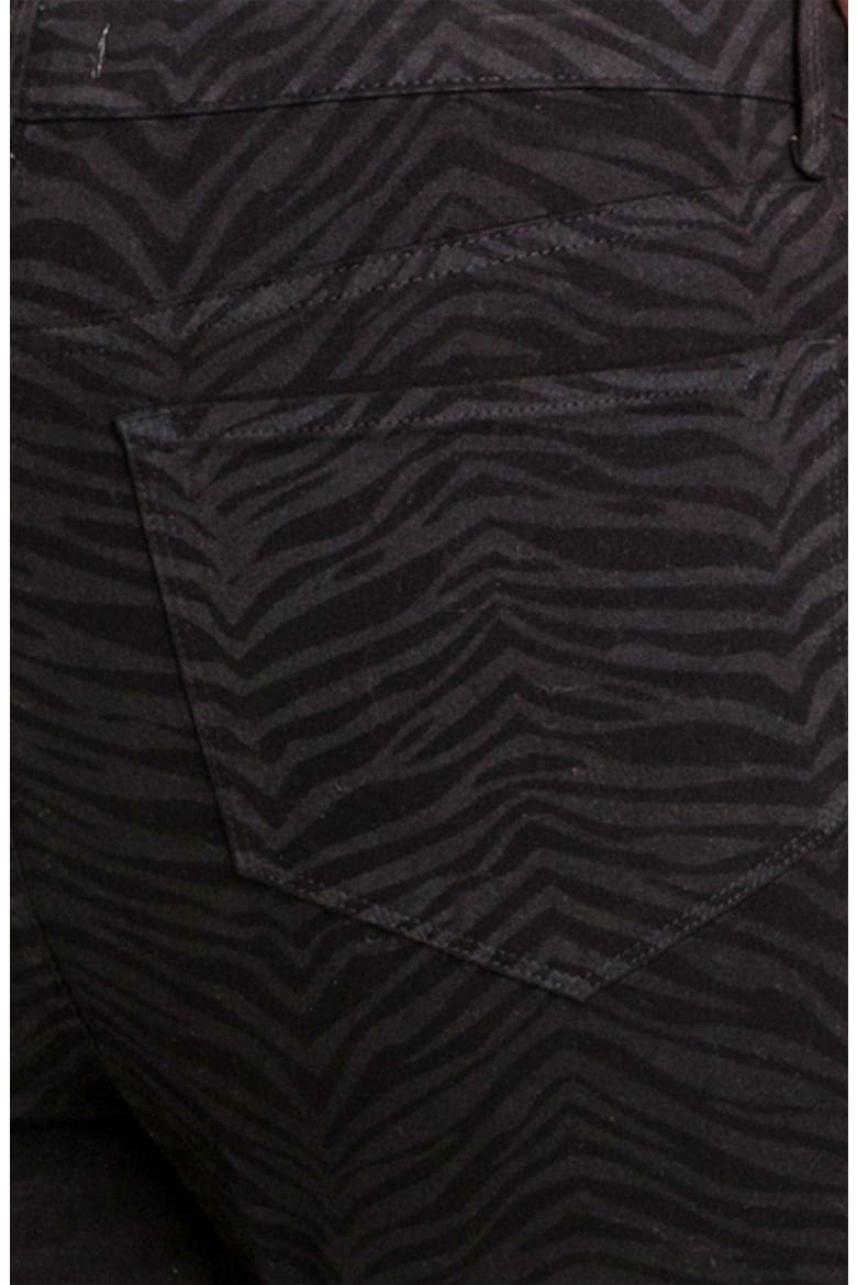 'Sheri - Zebra' Print Twill Slim Jeans, Alternate, color, BLACK