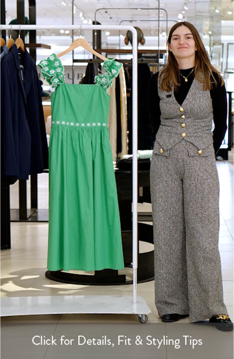 Flower Embroidered Midi Dress, sales video thumbnail