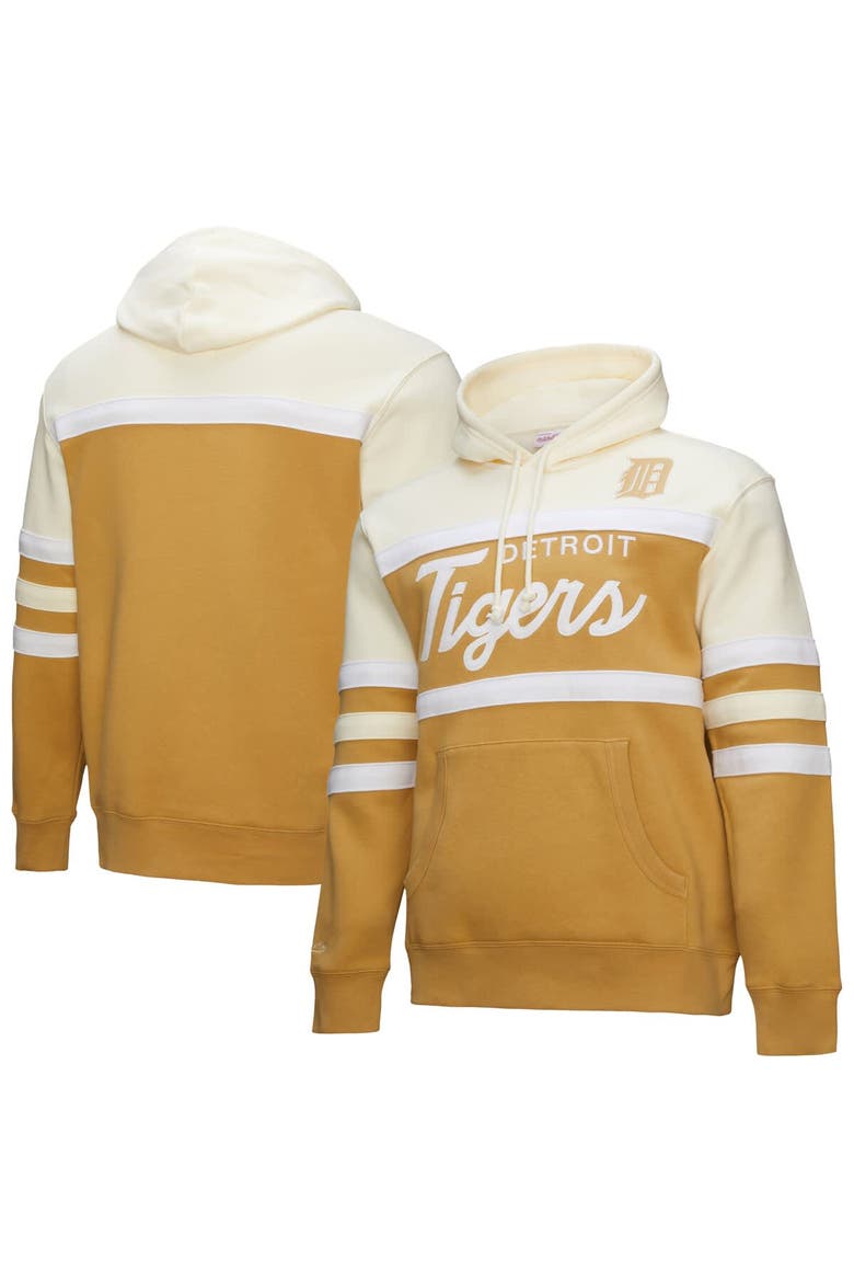 Men's Mitchell & Ness Tan/Cream Detroit Tigers Head Coach Pullover Hoodie, Alternate, color, Tan