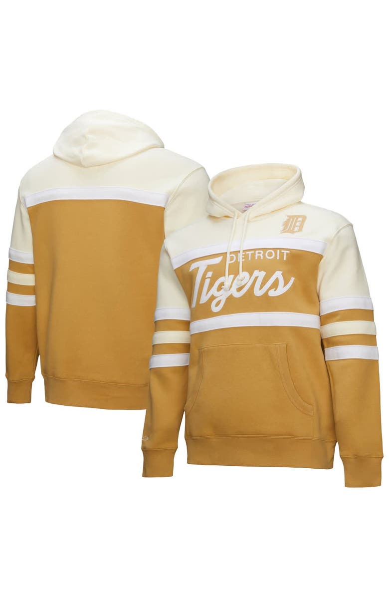 Mitchell & Ness Men's Mitchell & Ness Tan/Cream Detroit Tigers Head Coach Pullover Hoodie, Alternate, color, Tan