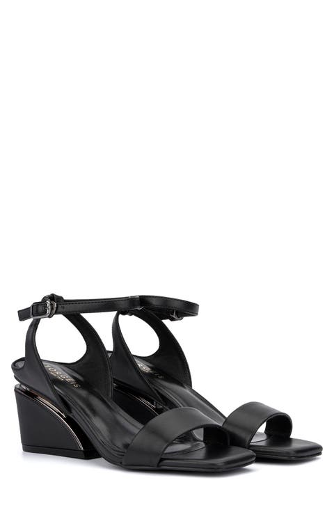 Candida Ankle Strap Block Heel Sandal (Women)